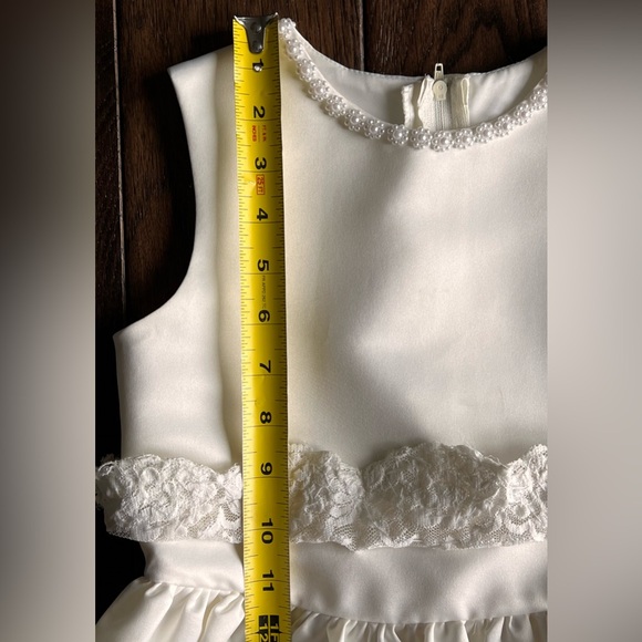 2 of 3 Mon Cheri FLOWER Girl IVORY Dress - Picture 9 of 13